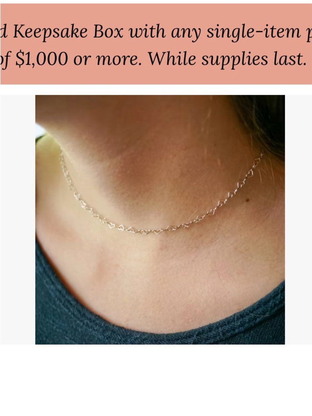 James Avery Delicate Connected Hearts Necklace 16” - Picture 2 of 6